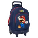 Torba szkolna z kółkami Super Mario World Granatowy 33 x 45 x 22 cm