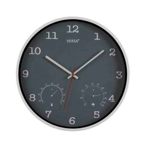Zegar Ścienny Versa Szary Plastikowy (4,3 x 35,5 x 35,5 cm)