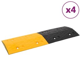VidaXL Progi zwalniające, 4 szt., żółto-czarne, 97x32,5x4 cm, gumowe