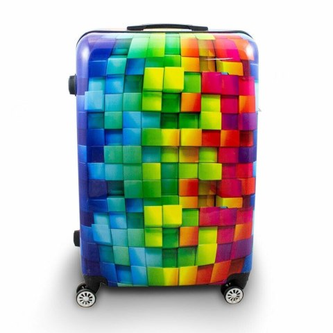 Komplet walizek podróżnych na kółkach CUBE 3szt SET kolorowe lekkie Komplet walizek podróżnych na kółkach CUBE 3szt SET kolorowe lekkie