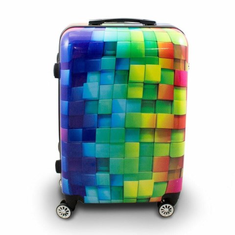 Komplet walizek podróżnych na kółkach CUBE 3szt SET kolorowe lekkie Komplet walizek podróżnych na kółkach CUBE 3szt SET kolorowe lekkie