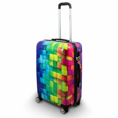 Komplet walizek podróżnych na kółkach CUBE 3szt SET kolorowe lekkie Komplet walizek podróżnych na kółkach CUBE 3szt SET kolorowe lekkie
