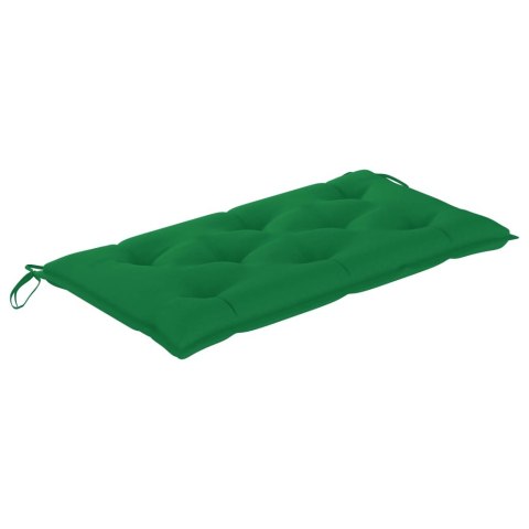 Ławka ogrodowa z zieloną poduszką, 112 cm, lite drewno tekowe Ławka ogrodowa z zieloną poduszką, 112 cm, lite drewno tekowe