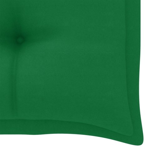 Ławka ogrodowa z zieloną poduszką, 112 cm, lite drewno tekowe Ławka ogrodowa z zieloną poduszką, 112 cm, lite drewno tekowe