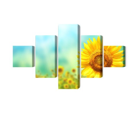 Obraz Wieloczęściowy Dekoracyjne Kwiaty Słonecznika 3D