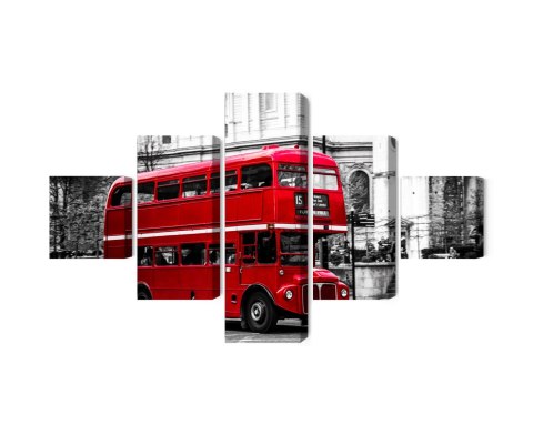 Obraz Wieloczęściowy Autobus Piętrowy W Londynie