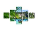Obraz Wieloczęściowy Tropikalny Krajobraz 3D