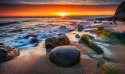 Obraz Wieloczęściowy Zachód Słońca Na Plaży 3D