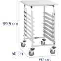 Wózek kelnerski cateringowy z półką do transportu 7 tac 60 x 60 cm z półką