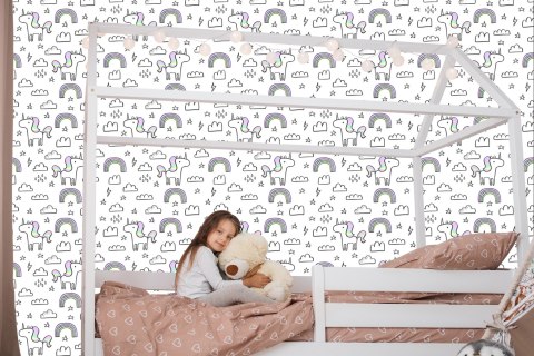 Tapeta Dla Dzieci - Tęczowe Jednorożce