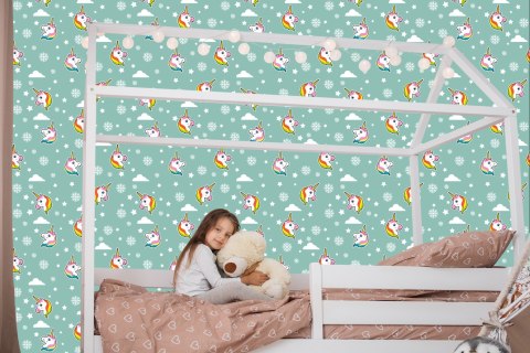 Tapeta Jednorożce I Płatki Śniegu