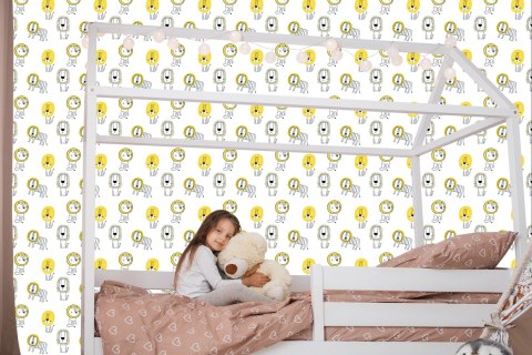 Tapeta Dla Chłopca Pastelowe Lwy Zwierzęta Safari