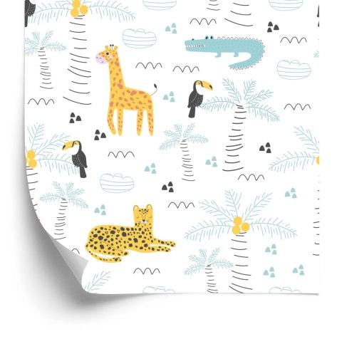 Tapeta Dla Chłopca, Zwierzęta Safari Drzewa Natura