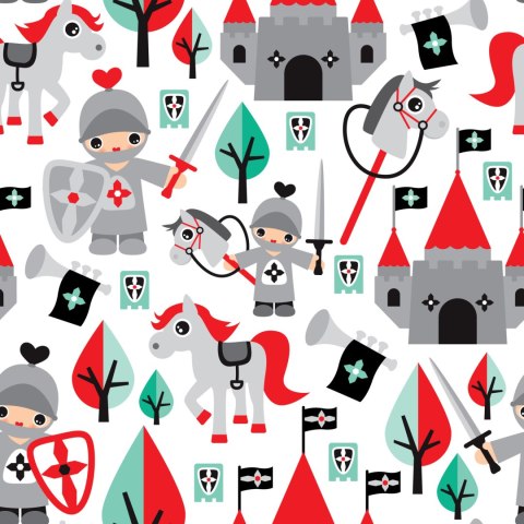 Tapeta Dla Dzieci, Bajki, Rycerze, Konie, Drzewa