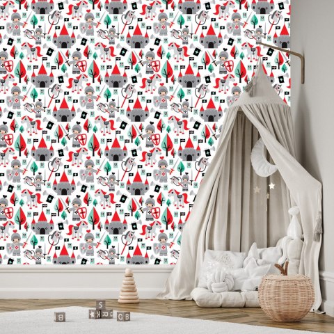 Tapeta Dla Dzieci, Bajki, Rycerze, Konie, Drzewa