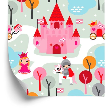 Tapeta Dla Dzieci, Księżniczki Rycerze Zamek Konie