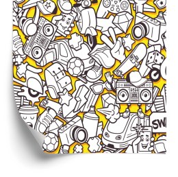 Tapeta Młodzieżowa Miejskie Życie Graffiti Muzyka