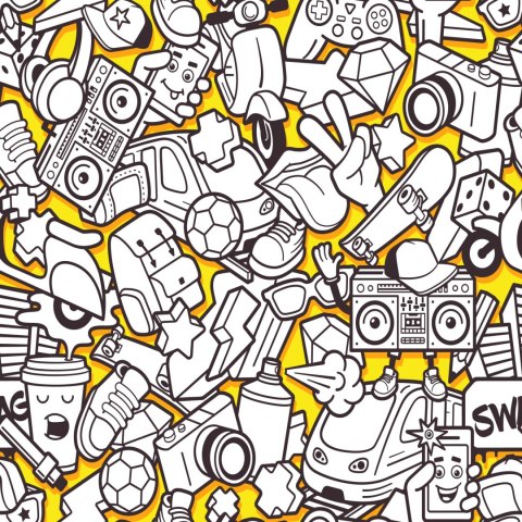 Tapeta Młodzieżowa Miejskie Życie Graffiti Muzyka