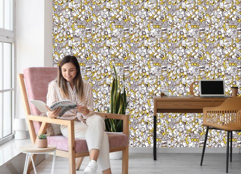 Tapeta Młodzieżowa Miejskie Życie Graffiti Muzyka