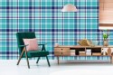 Tapeta Geometryczna, Nowoczesna W Kratę, Do Salonu
