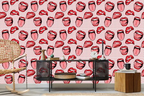 Tapeta Usta W Stylu Pop-Art