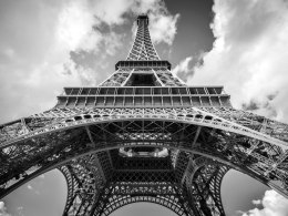 Obraz Wieloczęściowy Paryż Wieża Eiffla Czarno-Biały Widok