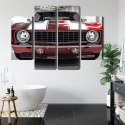 Obraz Wieloczęściowy Czerwony Muscle Car W Garażu