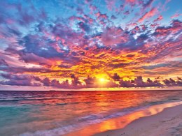 Obraz Wieloczęściowy Malowniczy Zachód Słońca Na Malediwach