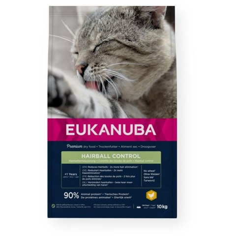 Karma dla kota Eukanuba Hairball Control Chicken kurczak 10 kg