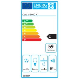 Okap konwencjonalny Cata V6000X/A 490 m3/h Stal (60 cm)