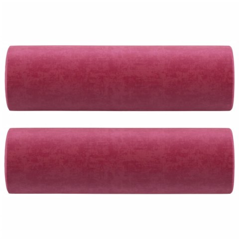2-osobowa sofa z poduszkami, winna czerwień, 120 cm, aksamit