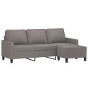 3-osobowa sofa z podnóżkiem, taupe, 180 cm, tkaniną