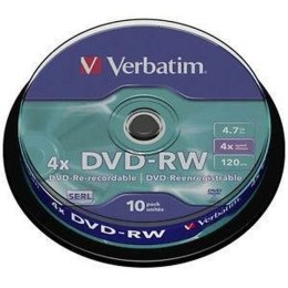 DVD-RW Verbatim 10 Sztuk Czarny 4,7 GB 4x (10 Sztuk)