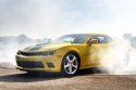 Obraz Wieloczęściowy Driftujący Żółty Samochód 3D