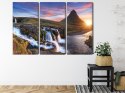 Obraz Wieloczęściowy Góra Kirkjufell Z Wodospadami