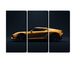 Obraz Wieloczęściowy Żółty Sportowy Samochód 3D
