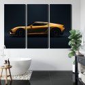 Obraz Wieloczęściowy Żółty Sportowy Samochód 3D