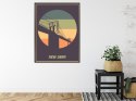 Plakat Most Brooklyn Bridge W Stylu Vintage Rama Aluminiowa Kolor Czarny