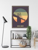 Plakat Most Brooklyn Bridge W Stylu Vintage Rama Aluminiowa Kolor Czarny