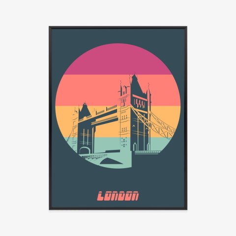Plakat Most Tower Bridge W Stylu Vintage Rama Aluminiowa Kolor Czarny