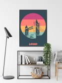 Plakat Most Tower Bridge W Stylu Vintage Rama Aluminiowa Kolor Czarny