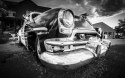 Obraz Wieloczęściowy Czarno-Biały Amerykański Samochód Retro