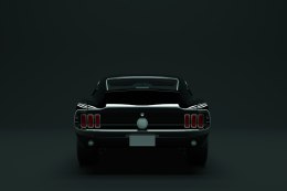 Obraz Wieloczęściowy Vintage Czarny Samochód Mięśniowy