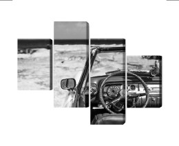 Obraz Wieloczęściowy Wnętrze Starego Kubańskiego Samochodu