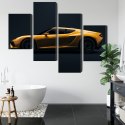 Obraz Wieloczęściowy Żółty Samochód Sportowy 3D