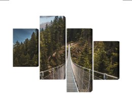 Obraz Wieloczęściowy Most Wiszący W Górskim Lesie 3D