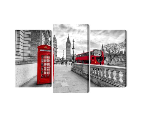 Obraz Wieloczęściowy Czerwona Budka Telefoniczna W Londynie I Big Ben
