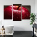 Obraz Wieloczęściowy Czerwone Jabłko W Skali Makro
