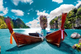 Obraz Wieloczęściowy Łodzie Na Morzu Andamańskim W Tajlandii