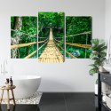 Obraz Wieloczęściowy Bambusowy Most W Lesie Deszczowym